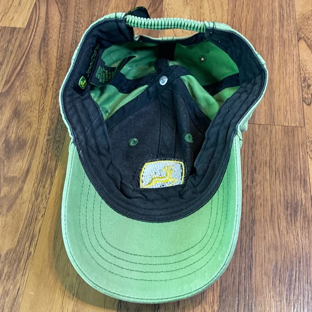 John Deere Toddler Baseball Cap Green Cotton Logo Hat Elastic Back One Size